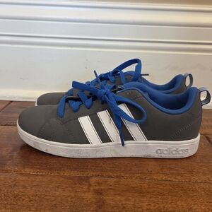 Adidas Kids Gray & Blue Lace-Up Sneakers